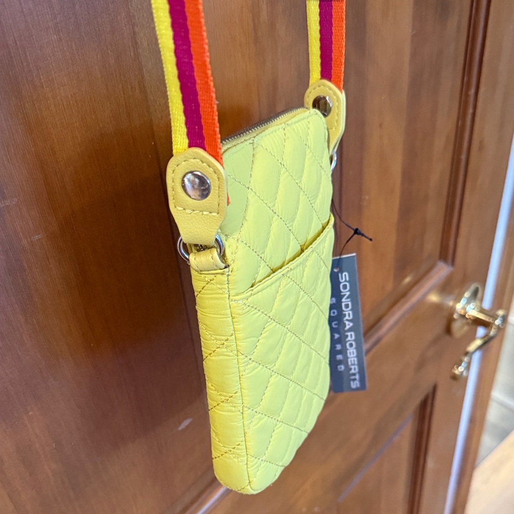 Sondra Roberts Yellow Quilted Crossbody Bag - Picture 4 of 5